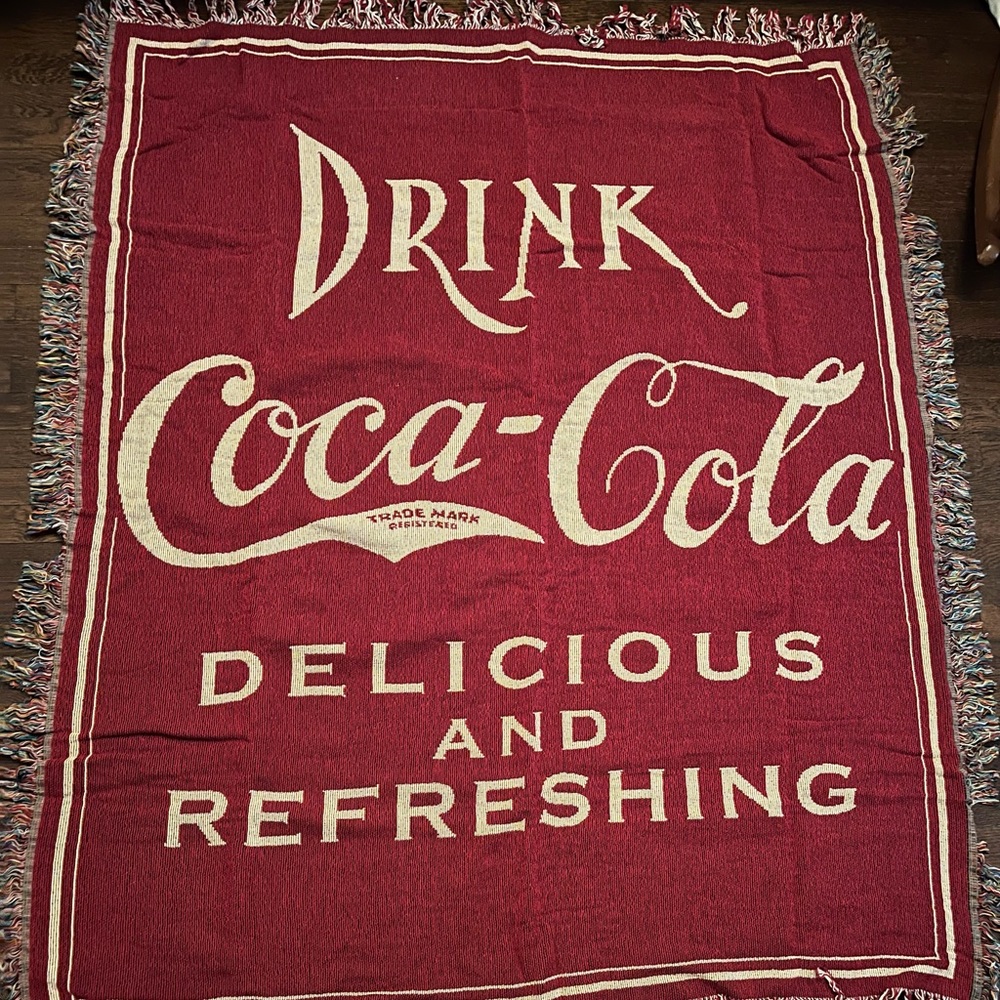 Drink Coca-Cola Tapestry Throw with Pillow